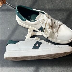 Kate Spade White and Green Sneakers Classic Style